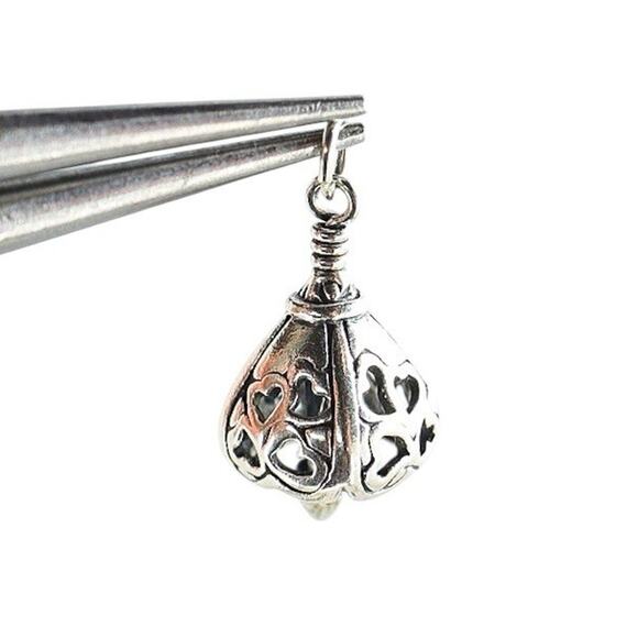 Sterling Bell Charm by Jewelry John The Bell Collection Hearts Cutouts Unmarked - Picture 5 of 5
